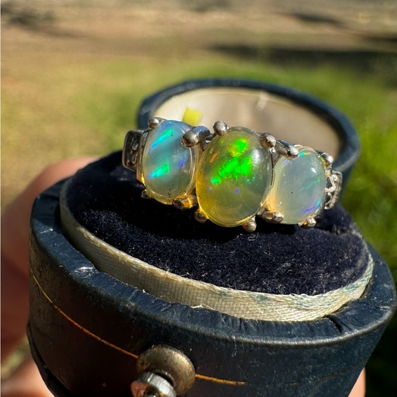 1.20ctw genuine Ethiopian Welo Opal solid  sterling silver ring- new with tags - Picture 6 of 13